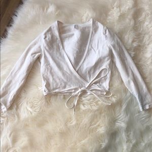 White wrap crop top American Apparel